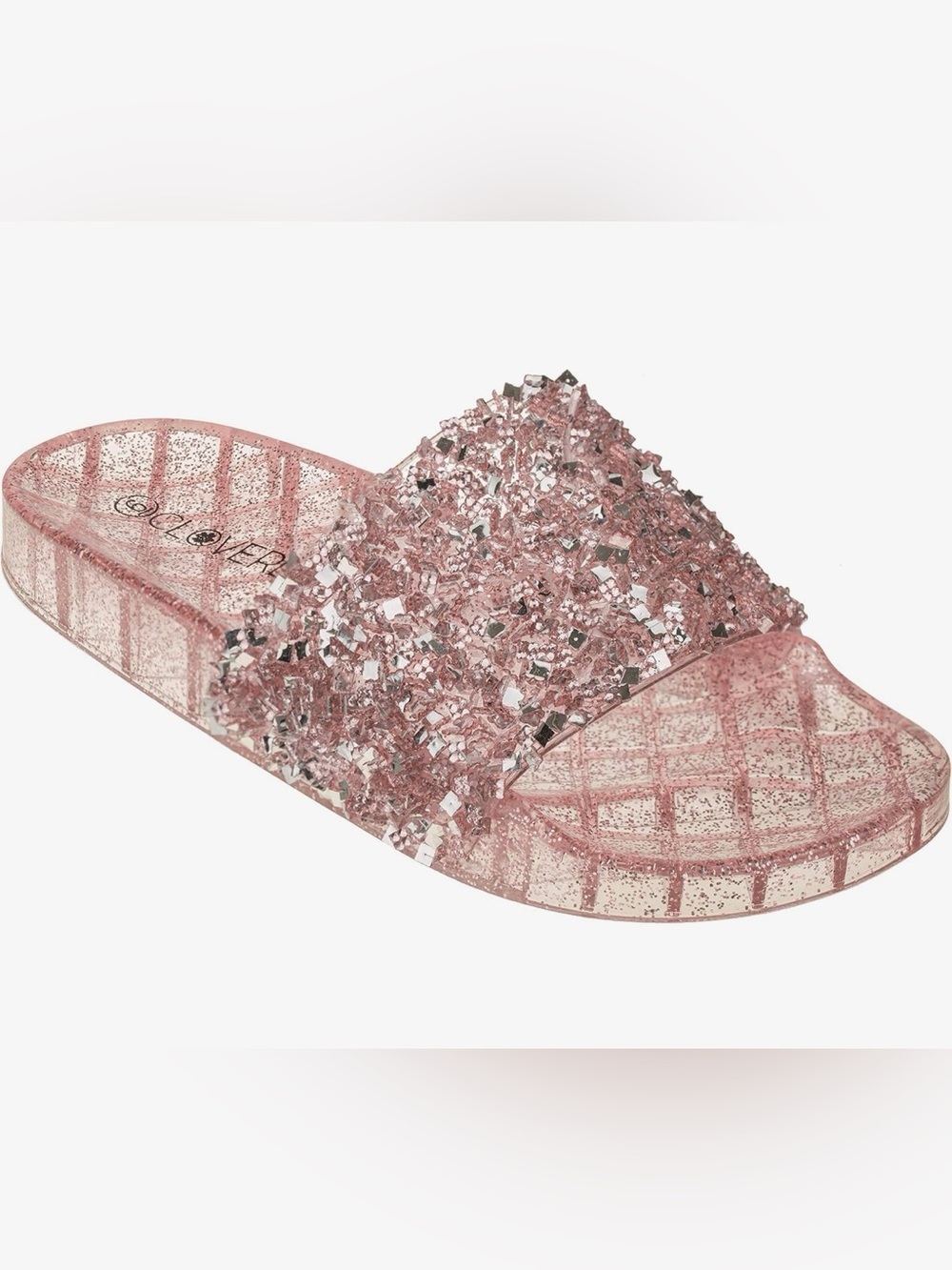 Glitter Slide Sandal - Rose Pink